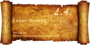 Leier Arnold névjegykártya