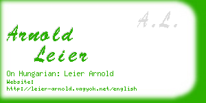 arnold leier business card